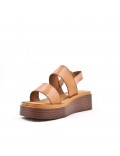 Women's faux leather wedge sandal