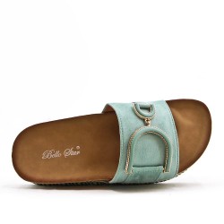 Women faux suede platform slide