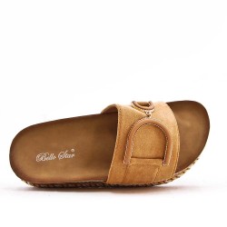 Women faux suede platform slide