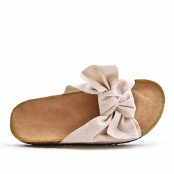 Women comfort slide with bow