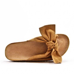 Women comfort slide with bow