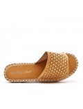 Women faux suede slide with espadrille sole 