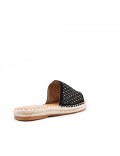 Women faux suede slide with espadrille sole 