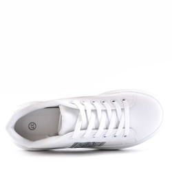 Women's faux leather lace up sneaker