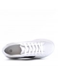 Women's faux leather lace up sneaker