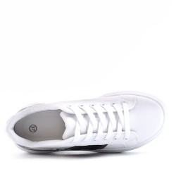 Women's faux leather lace up sneaker