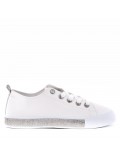 Women's faux leather lace up sneaker