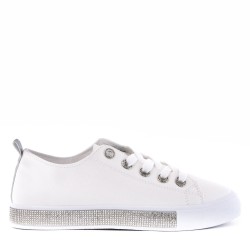 Women's faux leather lace up sneaker