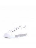 Women's faux leather lace up sneaker