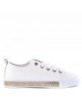 Women's faux leather lace up sneaker