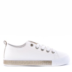 Women's faux leather lace up sneaker