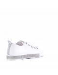 Women's faux leather lace up sneaker