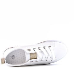 Women's faux leather lace up sneaker