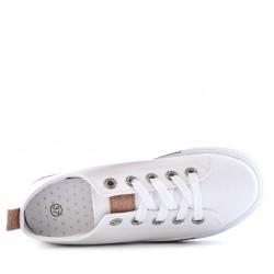 Women's faux leather lace up sneaker