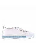 Women's faux leather lace up sneaker