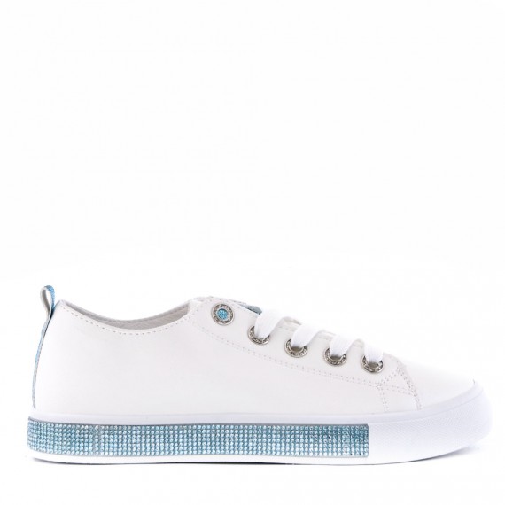 Women's faux leather lace up sneaker