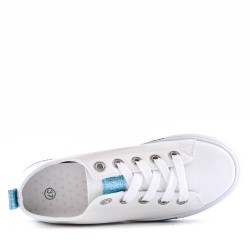 Women's faux leather lace up sneaker