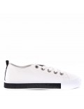 Women's faux leather lace up sneaker