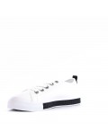 Women's faux leather lace up sneaker