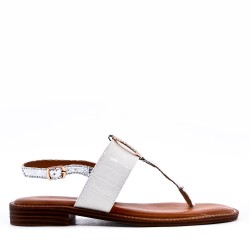 Flat sandals in faux leather for women