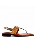 Flat sandals in faux leather for women