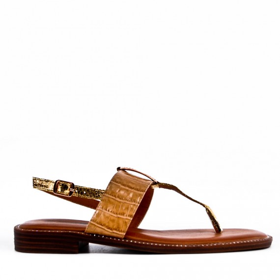 Flat sandals in faux leather for women