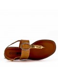 Flat sandals in faux leather for women