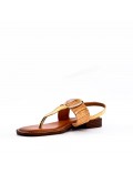 Flat sandals in faux leather for women