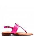 Flat sandals in faux leather for women