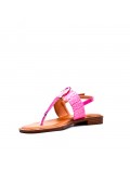 Flat sandals in faux leather for women