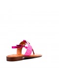 Flat sandals in faux leather for women