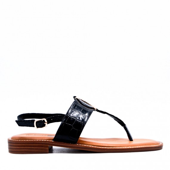 Flat sandals in faux leather for women