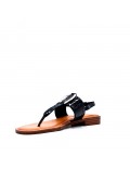 Flat sandals in faux leather for women