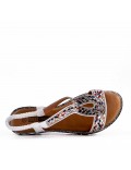 Flat sandals in faux leather for women