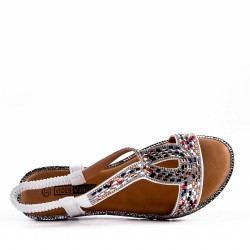 Flat sandals in faux leather for women