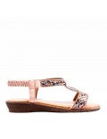 Flat sandals in faux leather for women