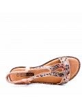 Flat sandals in faux leather for women