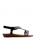 Flat sandals in faux leather for women