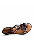 Flat sandals in faux leather for women