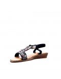 Flat sandals in faux leather for women