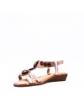 Women flat wedge sandal in faux leather 