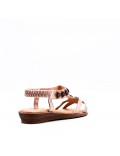 Women flat wedge sandal in faux leather 