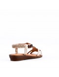 Women flat wedge sandal in faux leather 