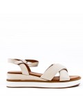 Women wedge sandal in faux leather 