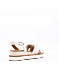 Women wedge sandal in faux leather 