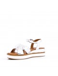 Women wedge sandal in faux leather 