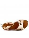 Women wedge sandal in faux leather 