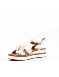 Women wedge sandal in faux leather 