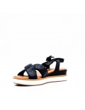 Women wedge sandal in faux leather 