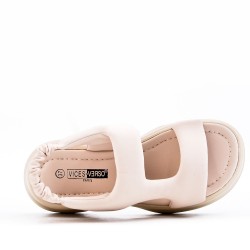 Sandale à plateforme en simili cuir pour femme